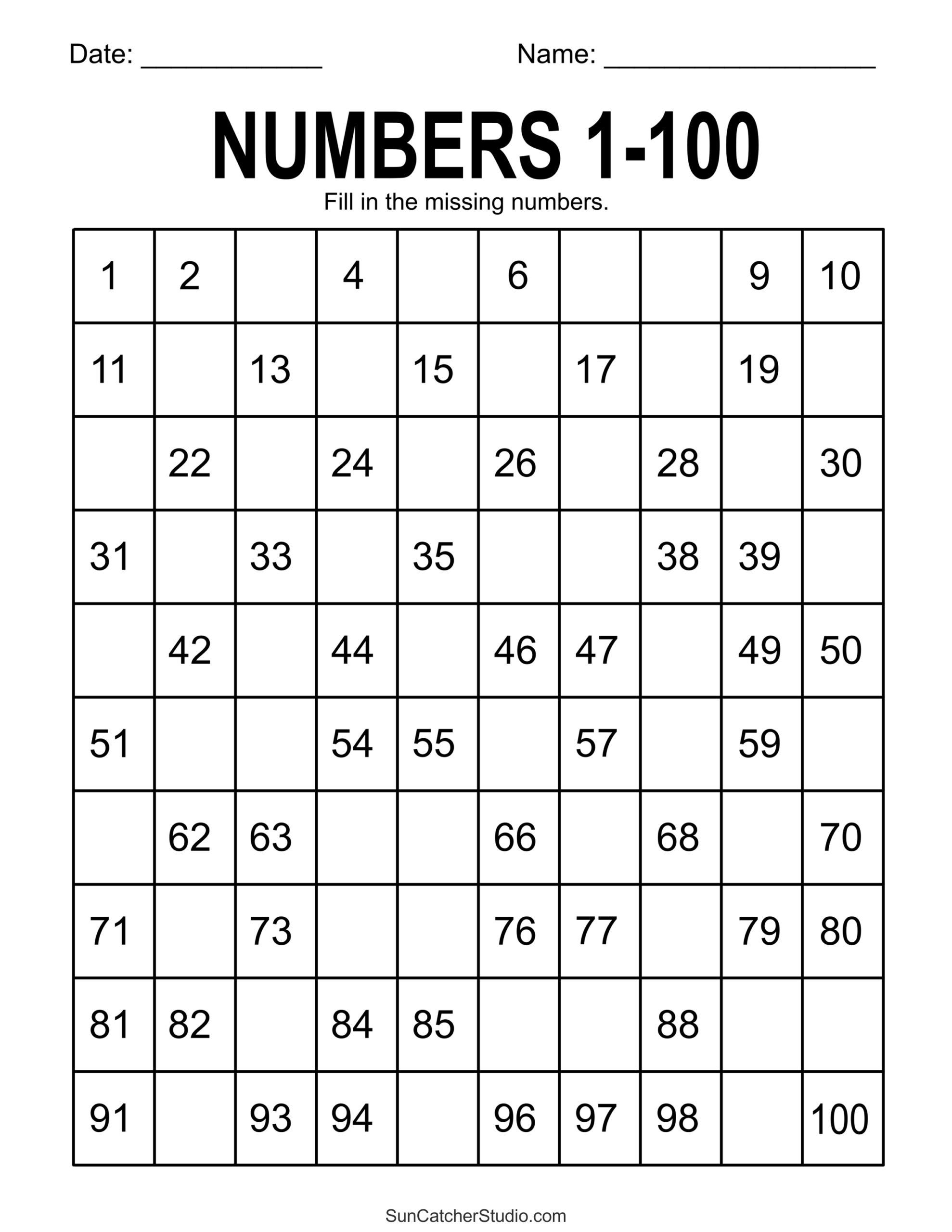 100s Chart A Blank Calendar With The Words 100 39 s On It