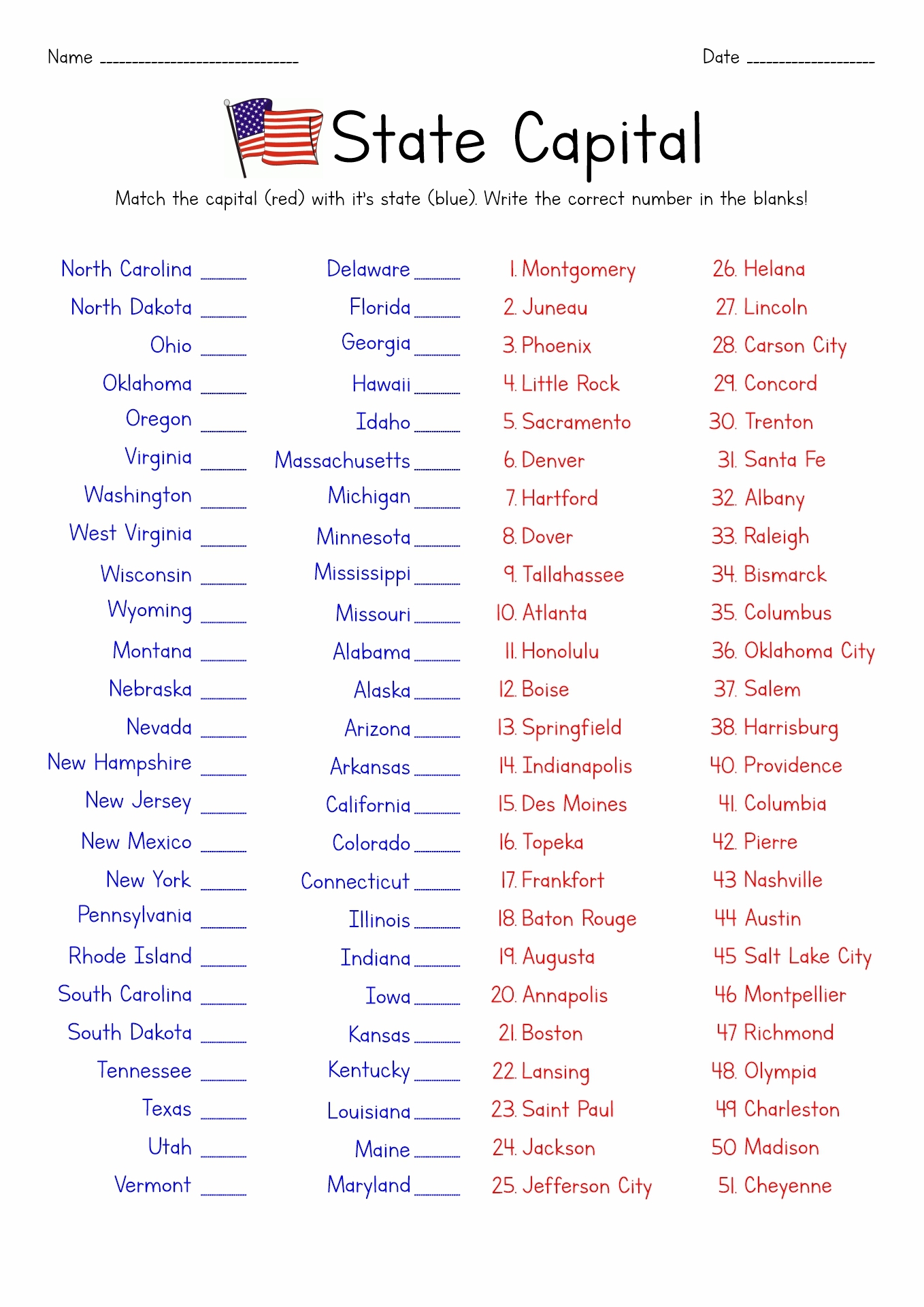 13 Fifty States Worksheets Free PDF At Worksheeto