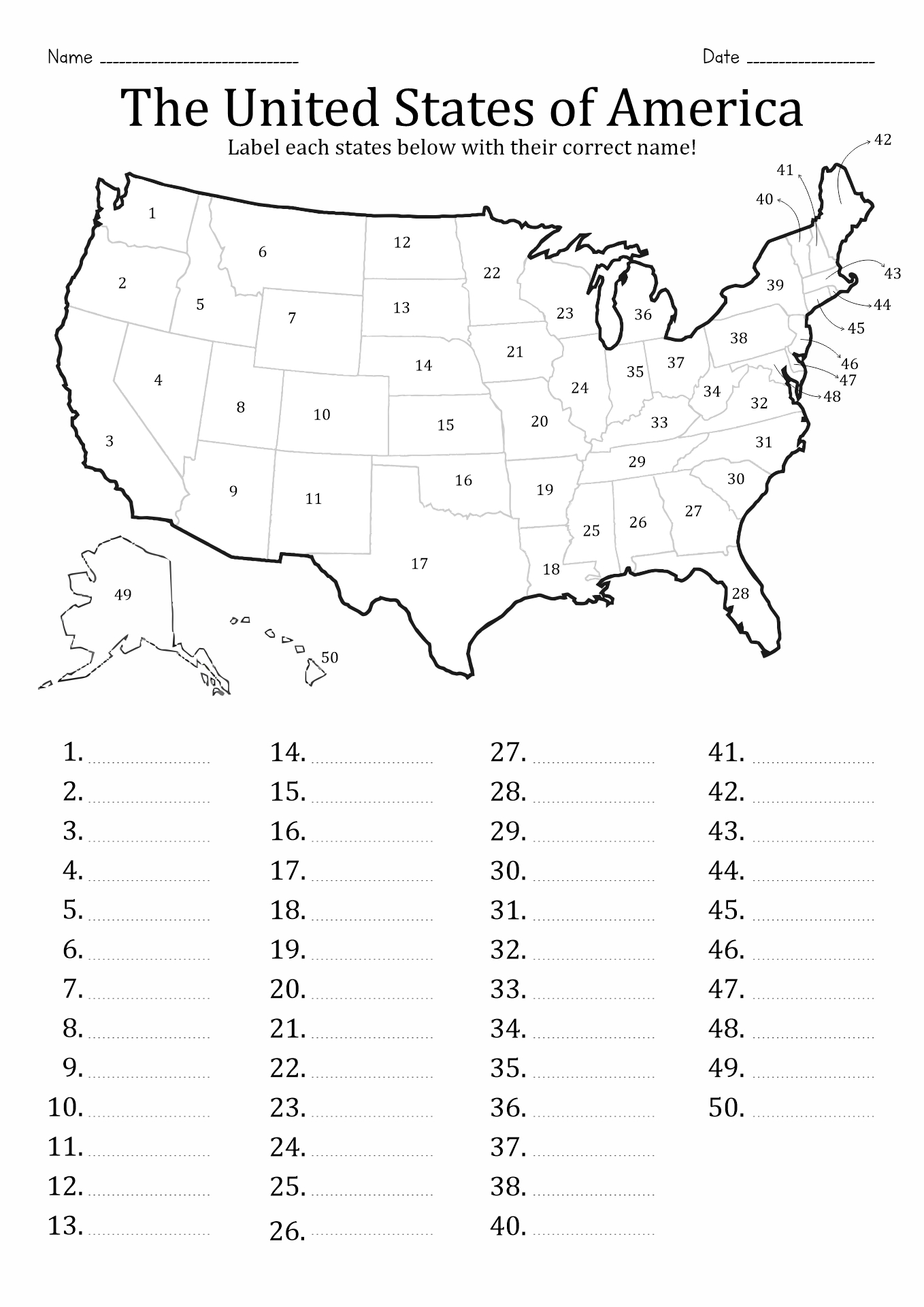 13 Fifty States Worksheets Free PDF At Worksheeto