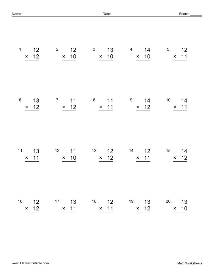 2 Digit By 2 Digit 2x2 Multiplication Worksheets Twinkl 