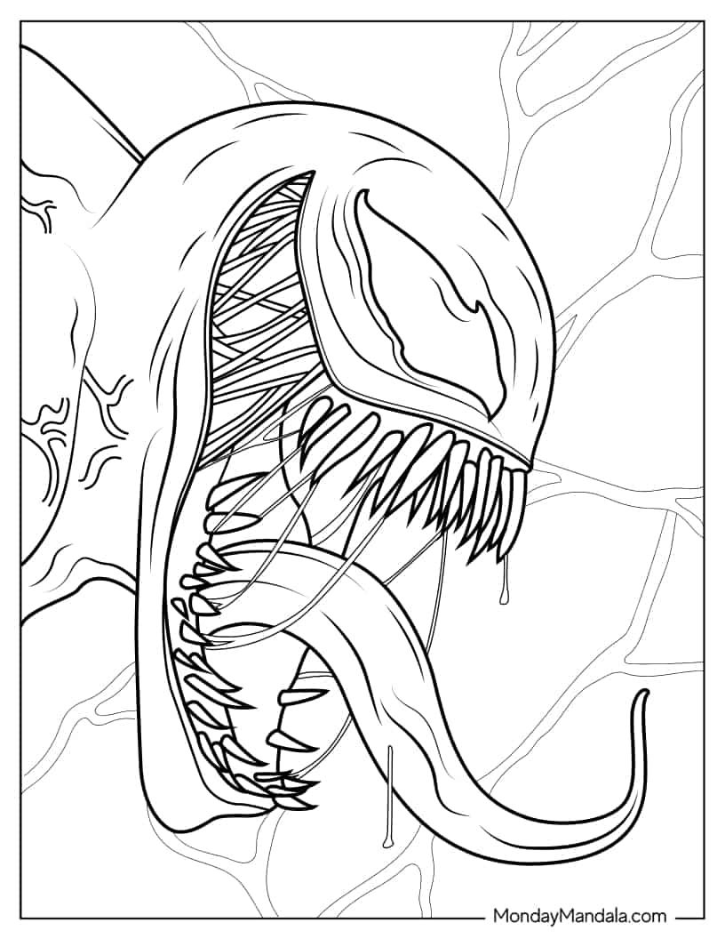 20 Venom Coloring Pages Free PDF Printables Coloring Pages Cartoon