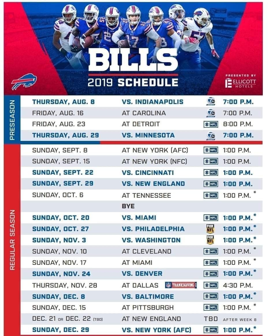 2024 Bills Schedule Printable 2024 Donia Garland