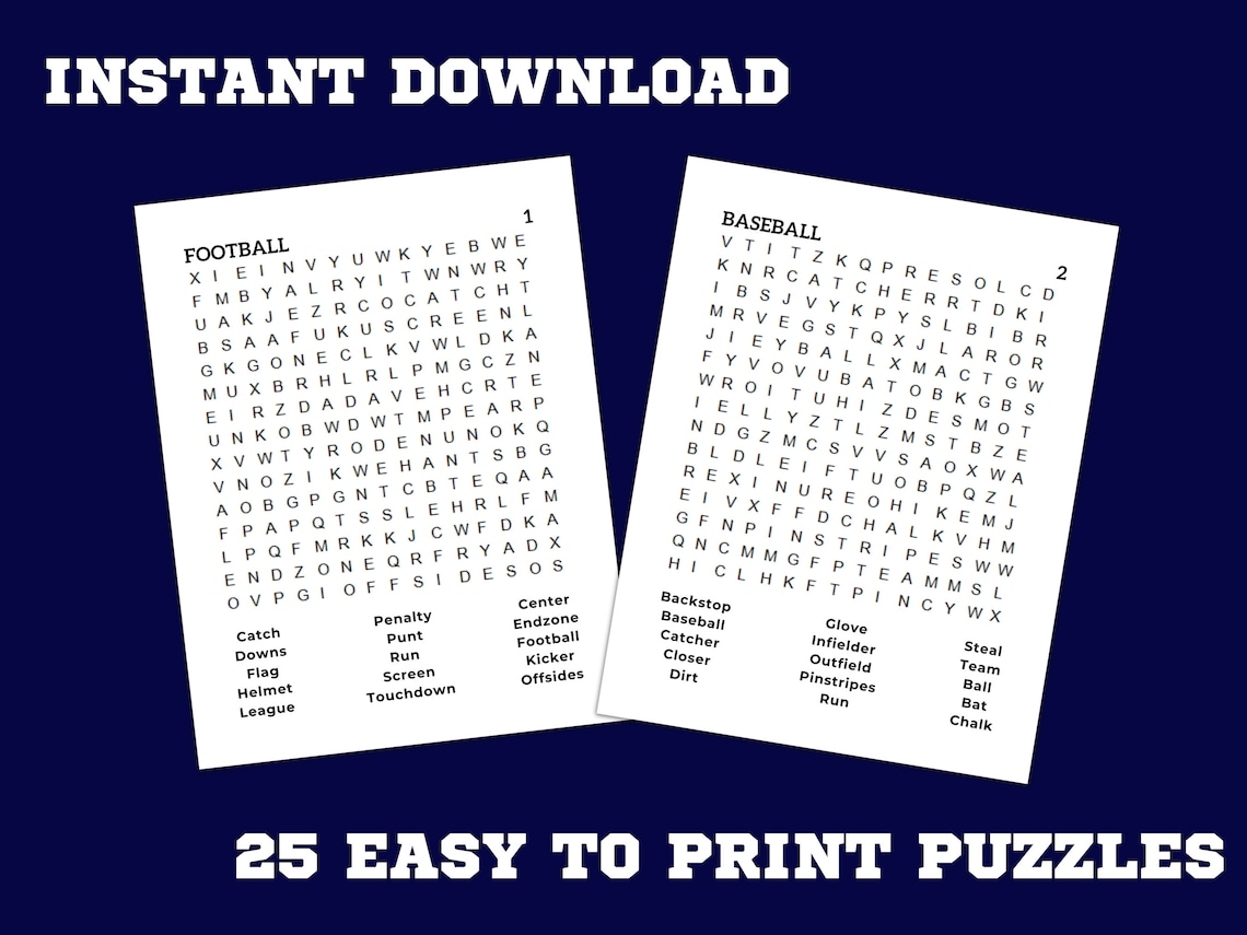 25 SPORTS WORD SEARCHES Large Print Word Search Puzzles Sports 