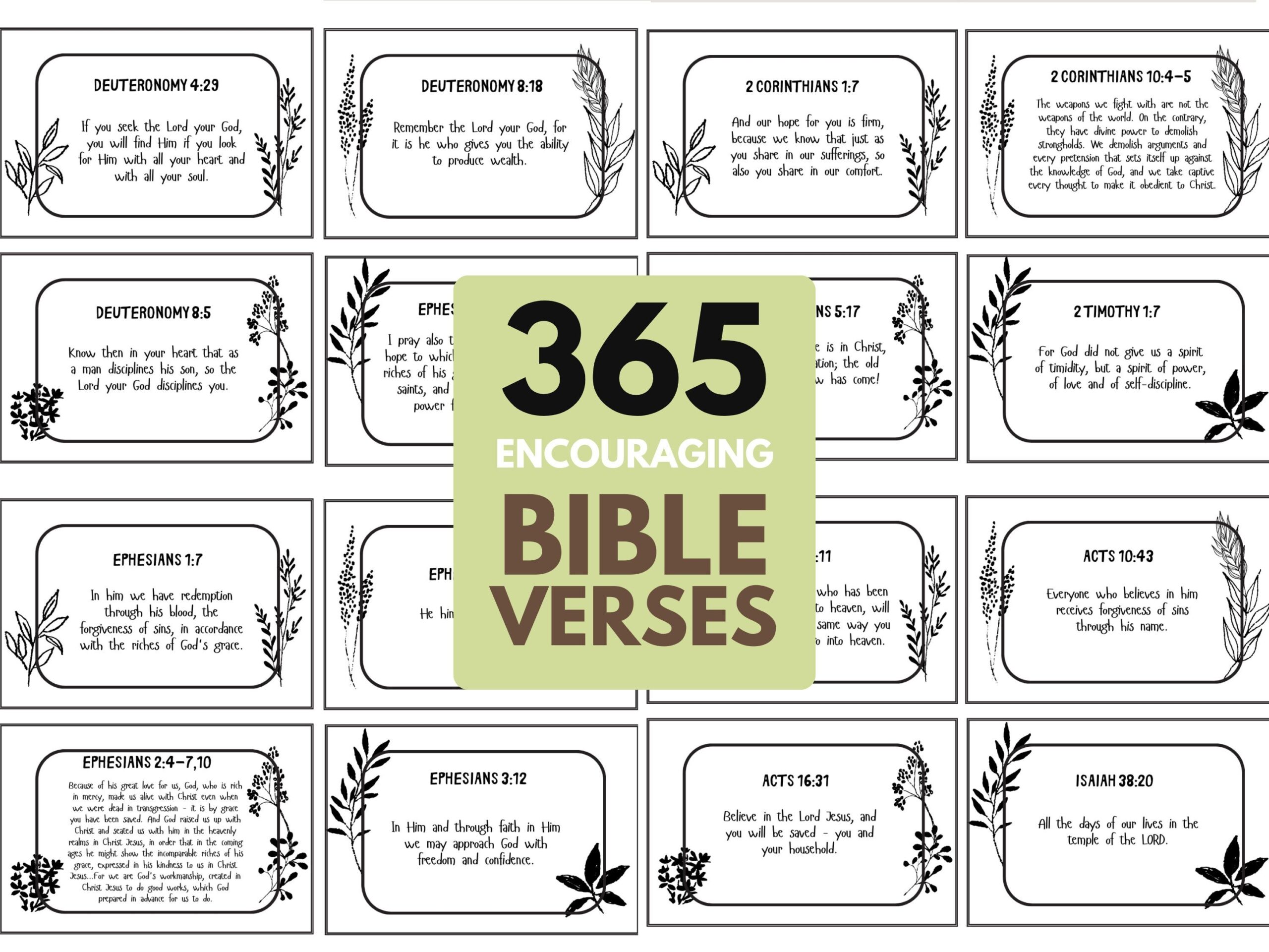365 Printable Bible Verses For Daily Inspiration Bible Verse Cards 