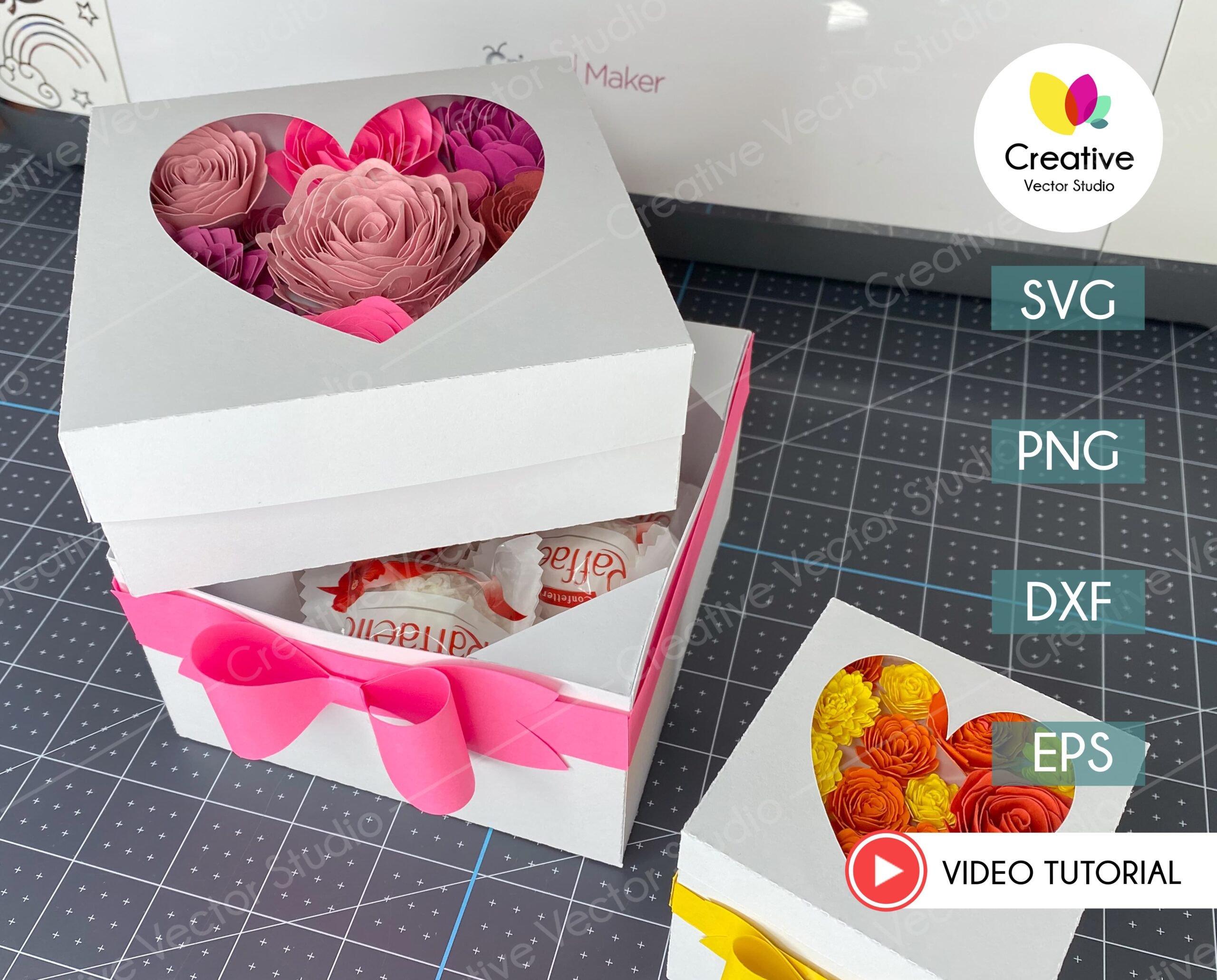 3D Paper Gift Box SVG Template Creative Vector Studio