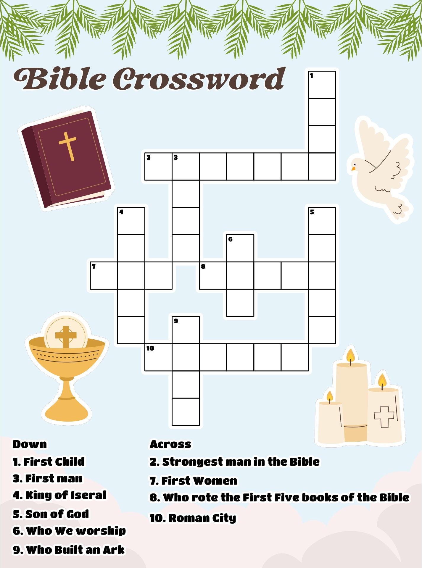 4 Best Free Printable Biblical Crossword Puzzles PDF For Free At Printablee