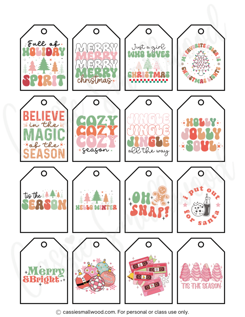 400 CUTEST Printable Christmas Tags Free PDF Cassie Smallwood 