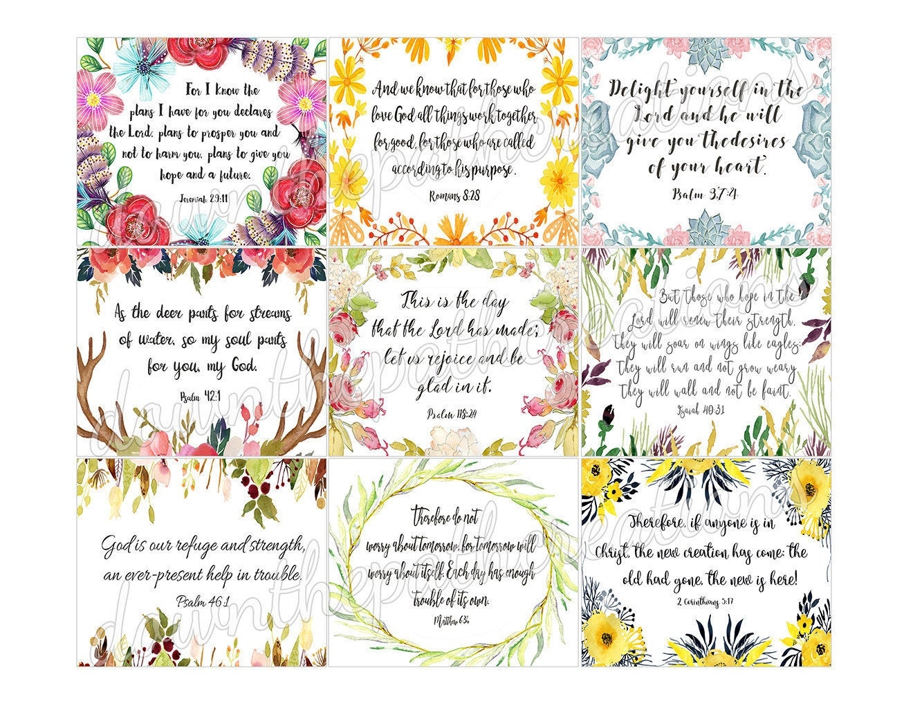 45 Printable Bible Verse Cards 3x2 5 Instant Etsy