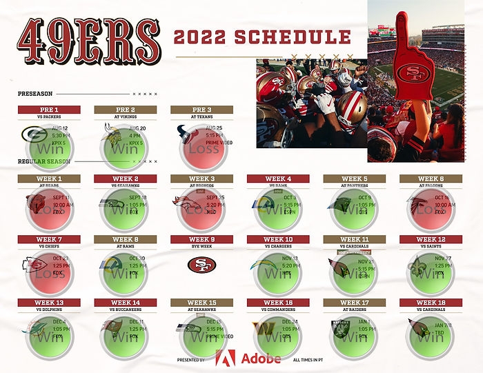 49er Schedule 2025 Printable Dotty Gillian