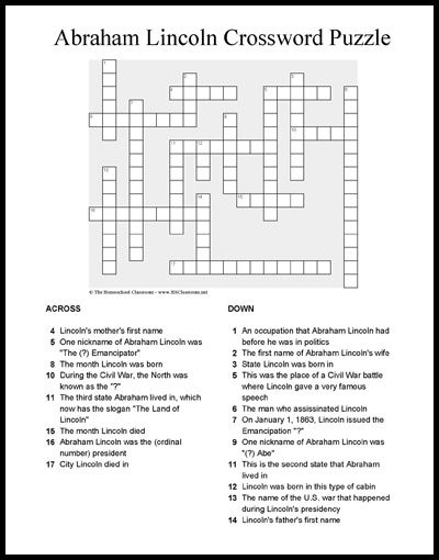 6 Historical Civil War Crossword Puzzles Kitty Baby Love