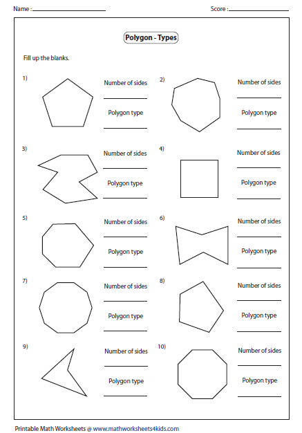 Activity Sheets About Polygons Grade 5