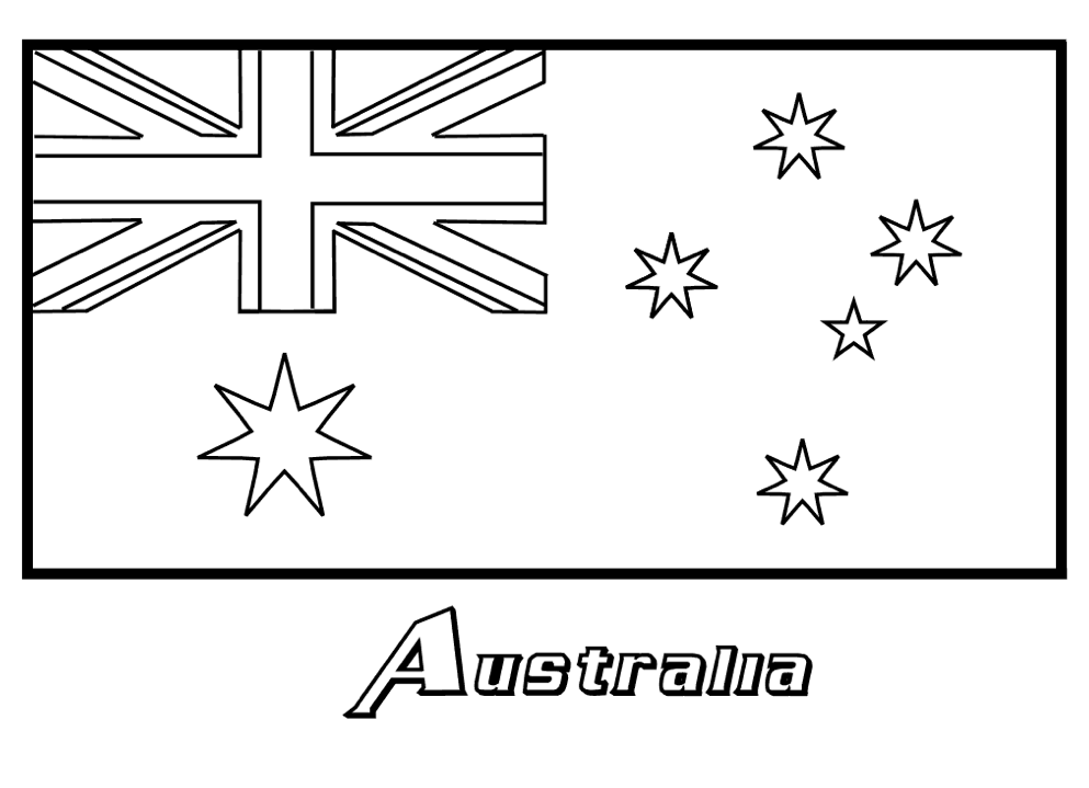 Australia flag coloring page Coloring Page Book