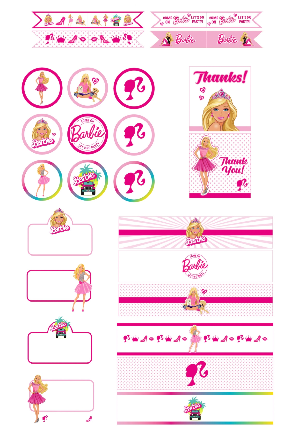 Barbie Printable Birthday Party Invitation And Printable Personalized 
