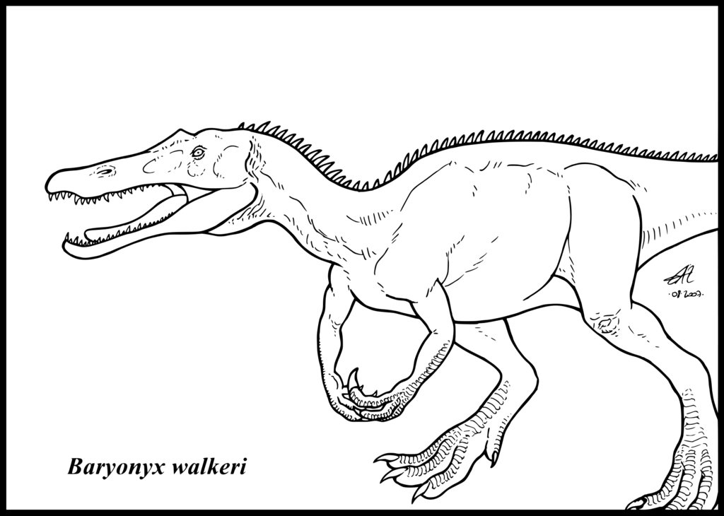 Baryonyx Coloring Page Coloring Home