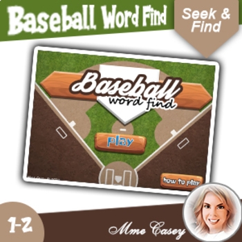 Baseball Word Find By Mme Casey TPT