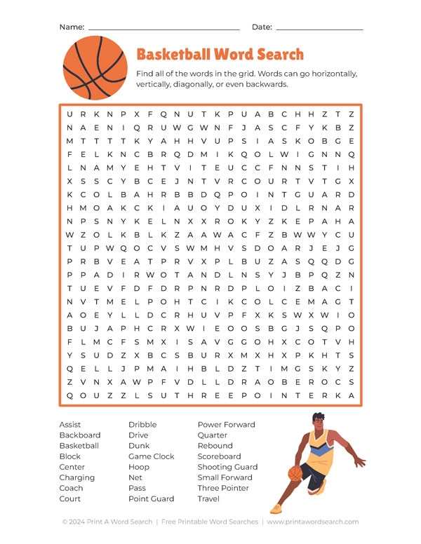 Basketball Word Search