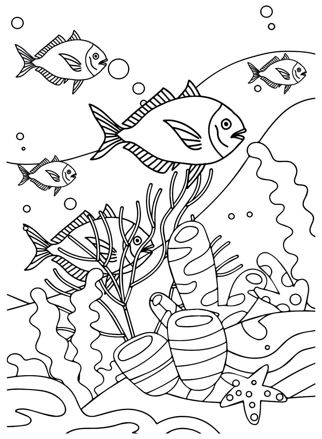 Basses Fish Color Sheets Coloring Page Free Printable Coloring Pages