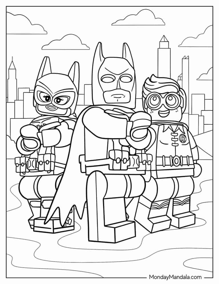 Batman Lego Colouring Pages Free Printable Templates