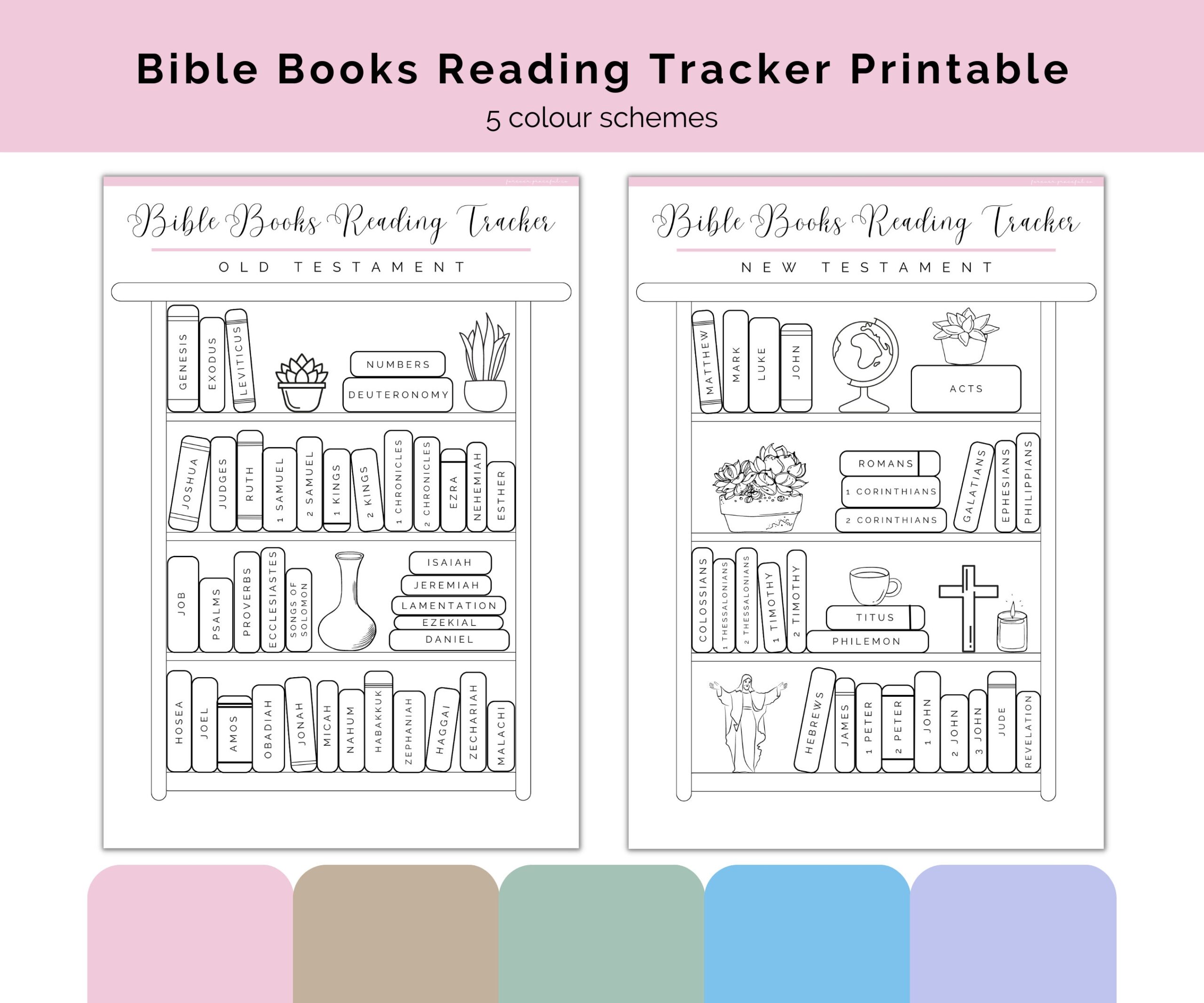 Bible Book Tracker Printable Template Bible Reading Tracker Etsy