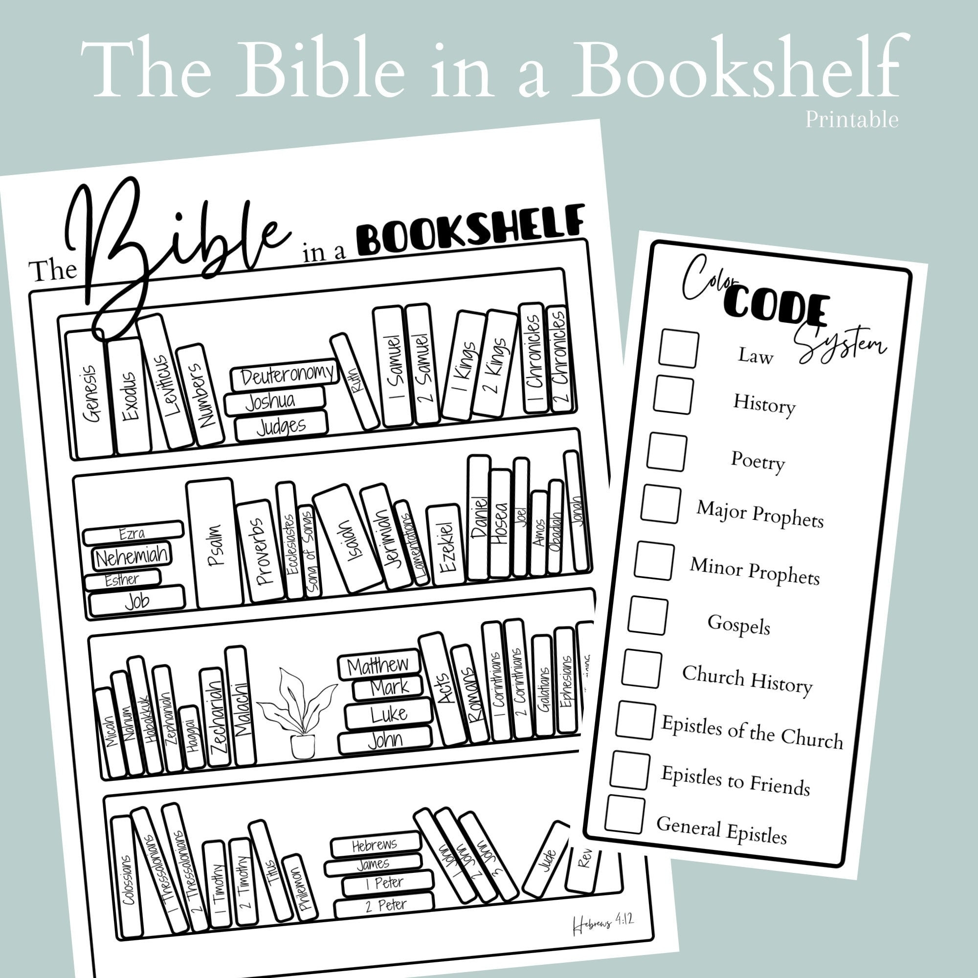 Bible Bookshelf Printable
