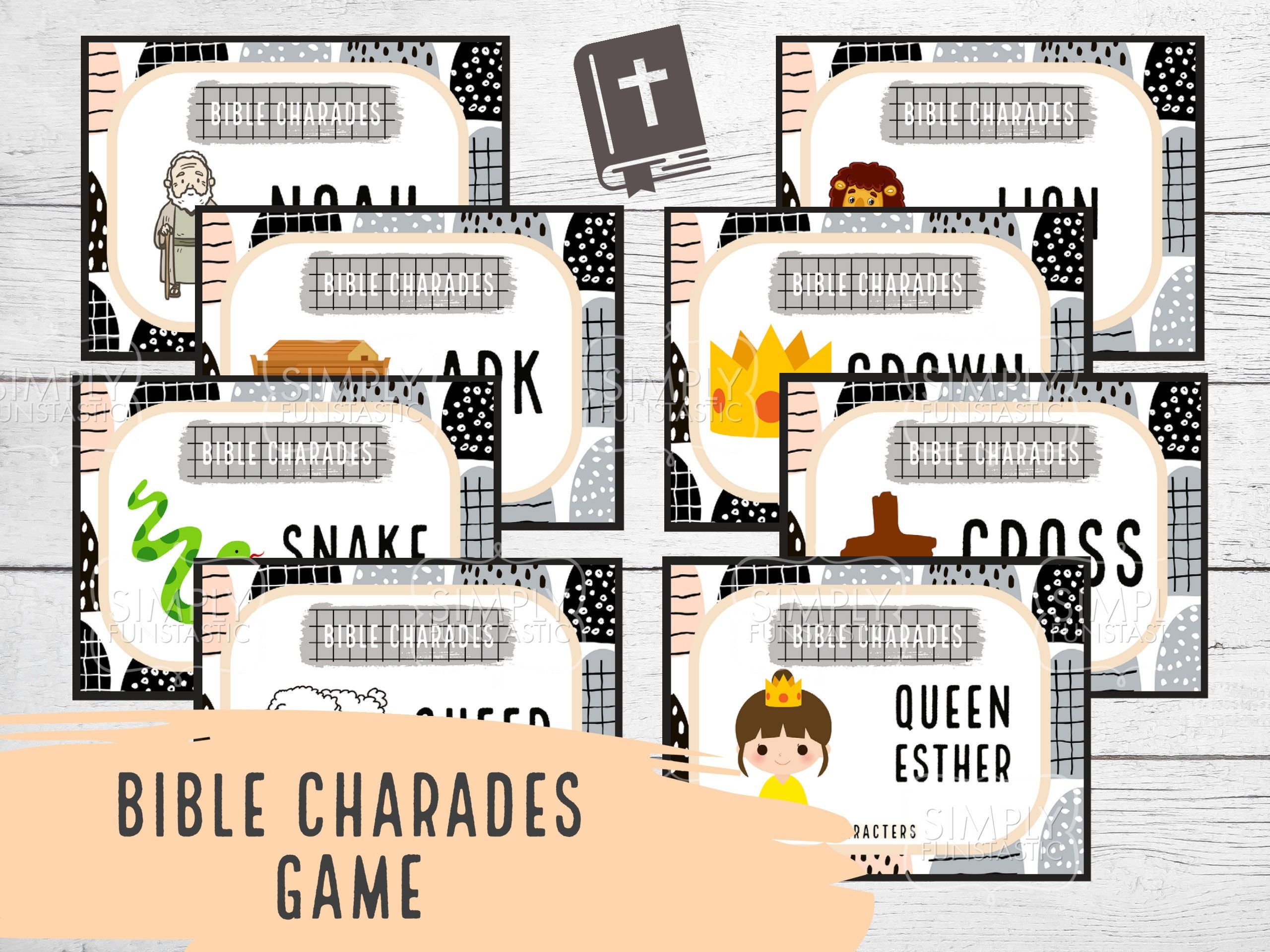 Bible Charades Card Game Bible Game Christian Charades Church Game