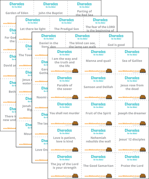 Bible Charades Cards Bible Games Central