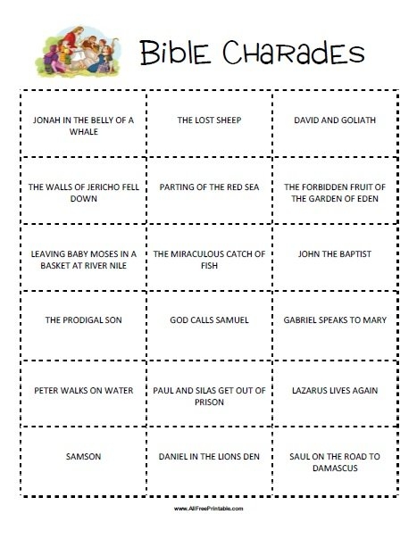 Bible Charades Game Free Printable