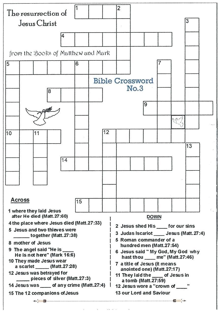 Bible Crossword Printable