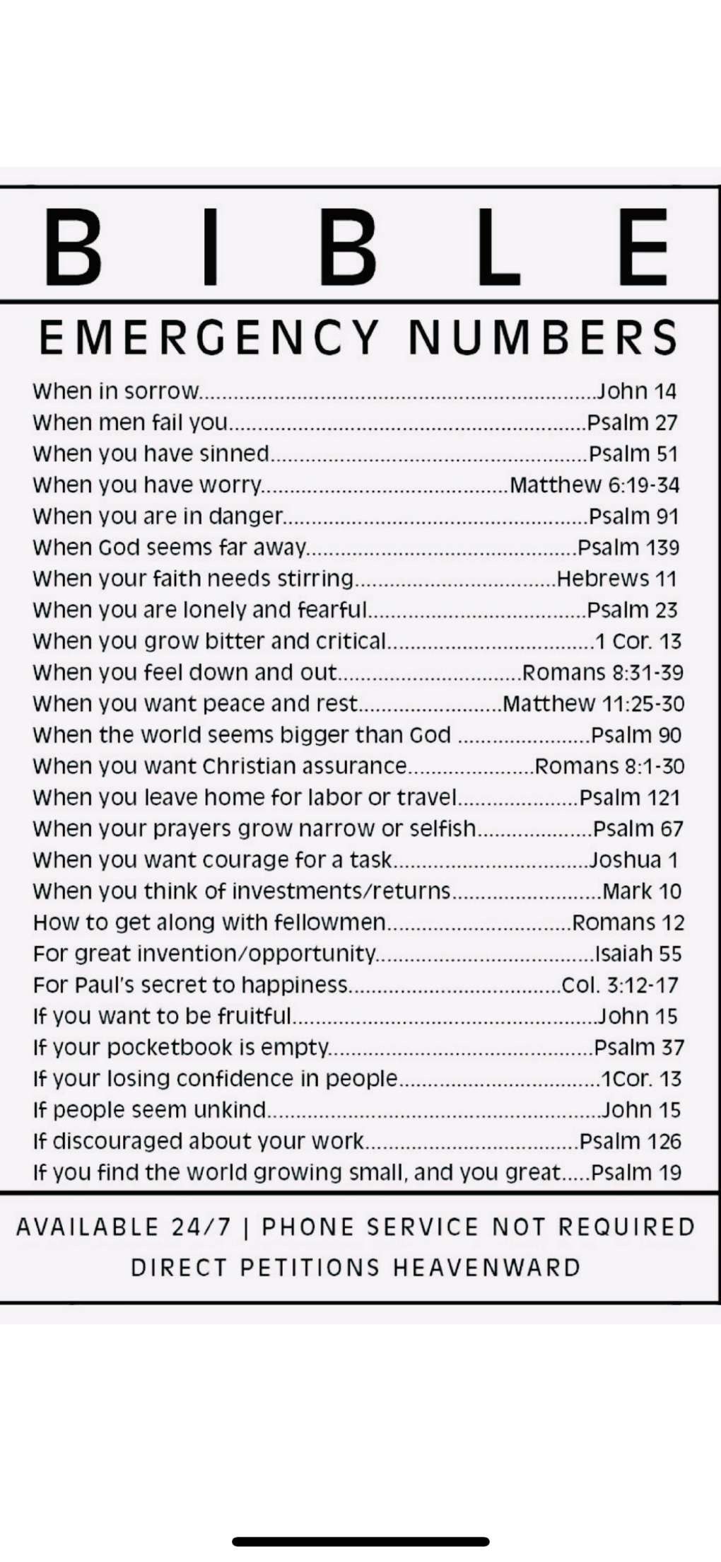 Bible Emergency Numbers Printable Printable Calendars AT A GLANCE