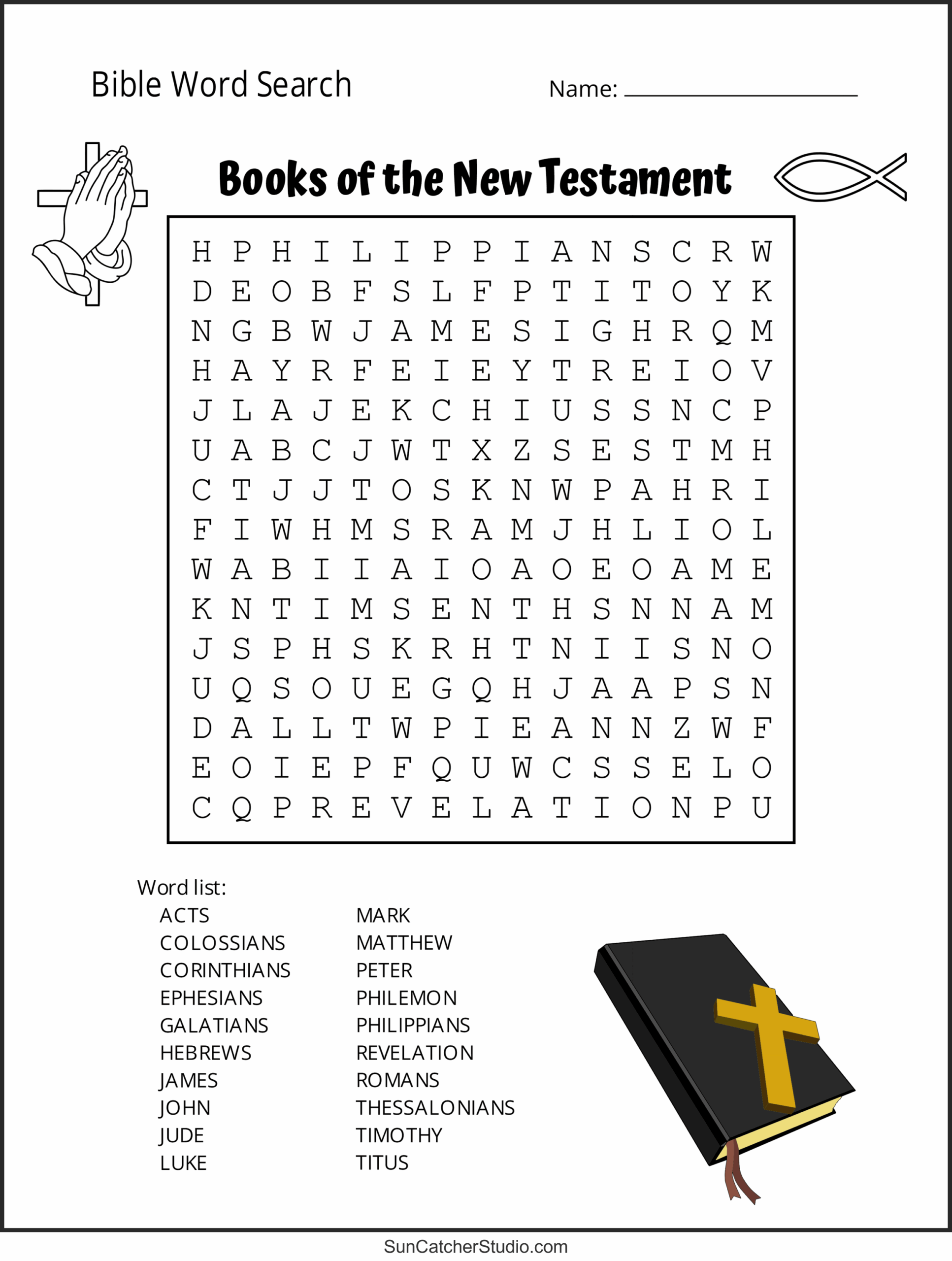 Bible Games Word Search Coloring Pages