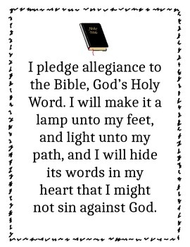 Bible Pledge Printable Bible Pledge Printable