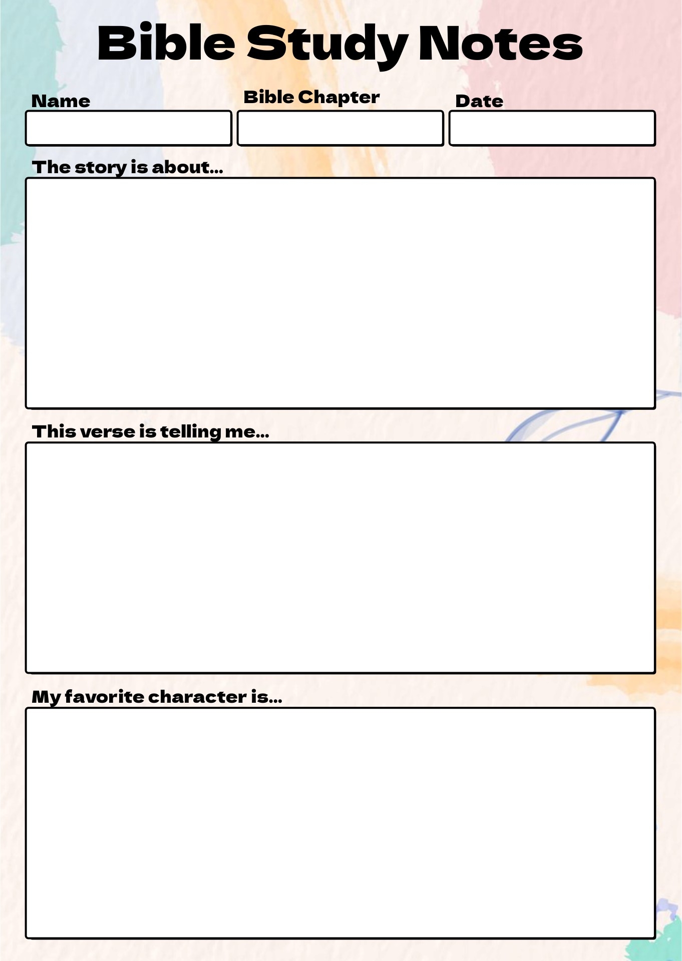 Bible Study Notes 10 Free PDF Printables Printablee