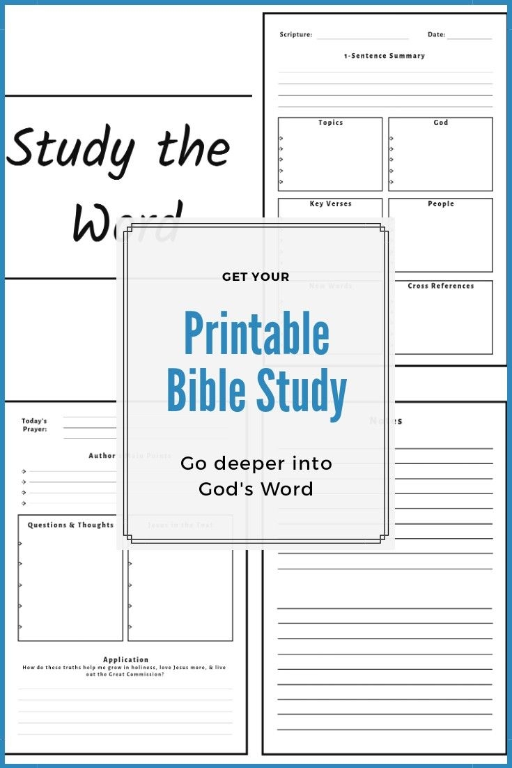 Bible Study Printable Lessons