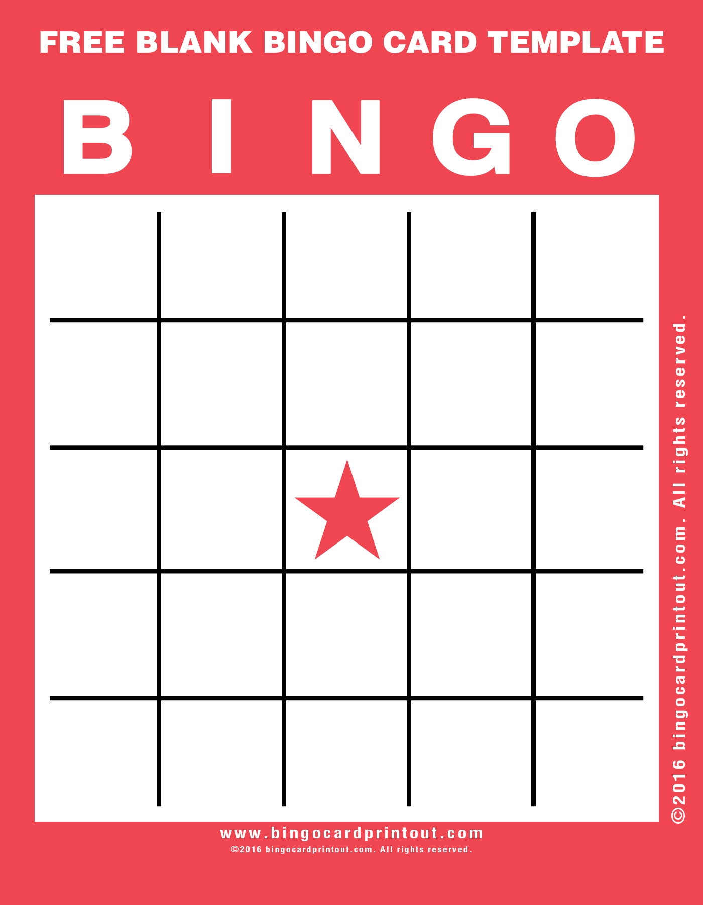 Bingo Card Blank Template Printable Word Searches