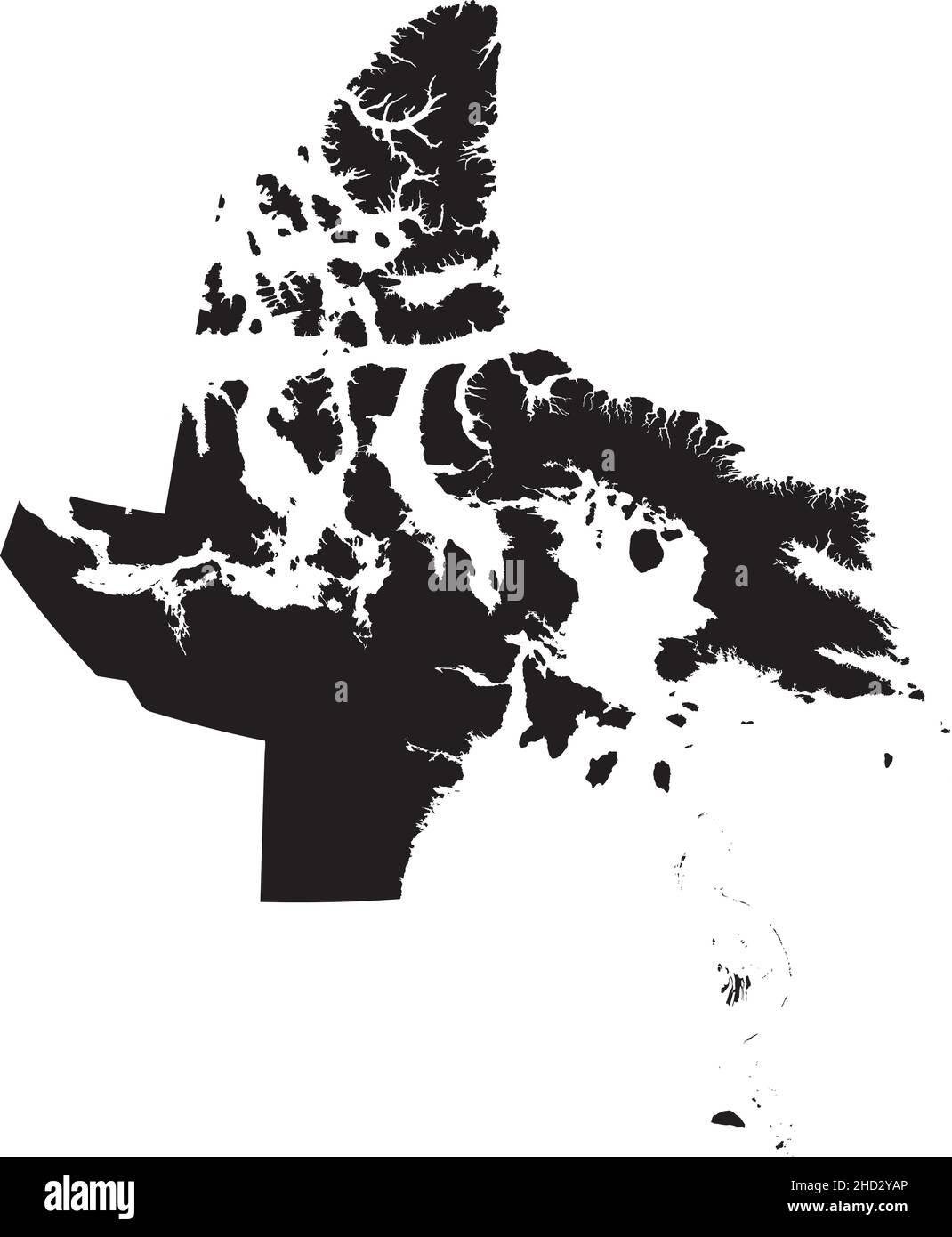 Black Flat Blank Vector Administrative Map Of The Canadian Territory Of