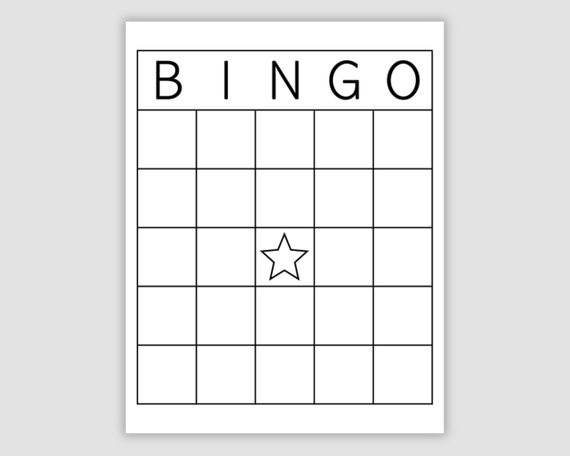 Blank Bingo Card Template Prints 1 2 4 6 And 9 Per Page 