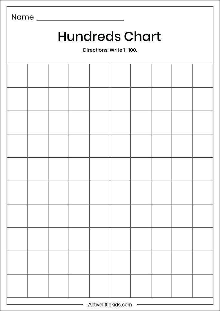 Blank Hundreds Chart Hundreds Chart 100 39 s Chart Chart