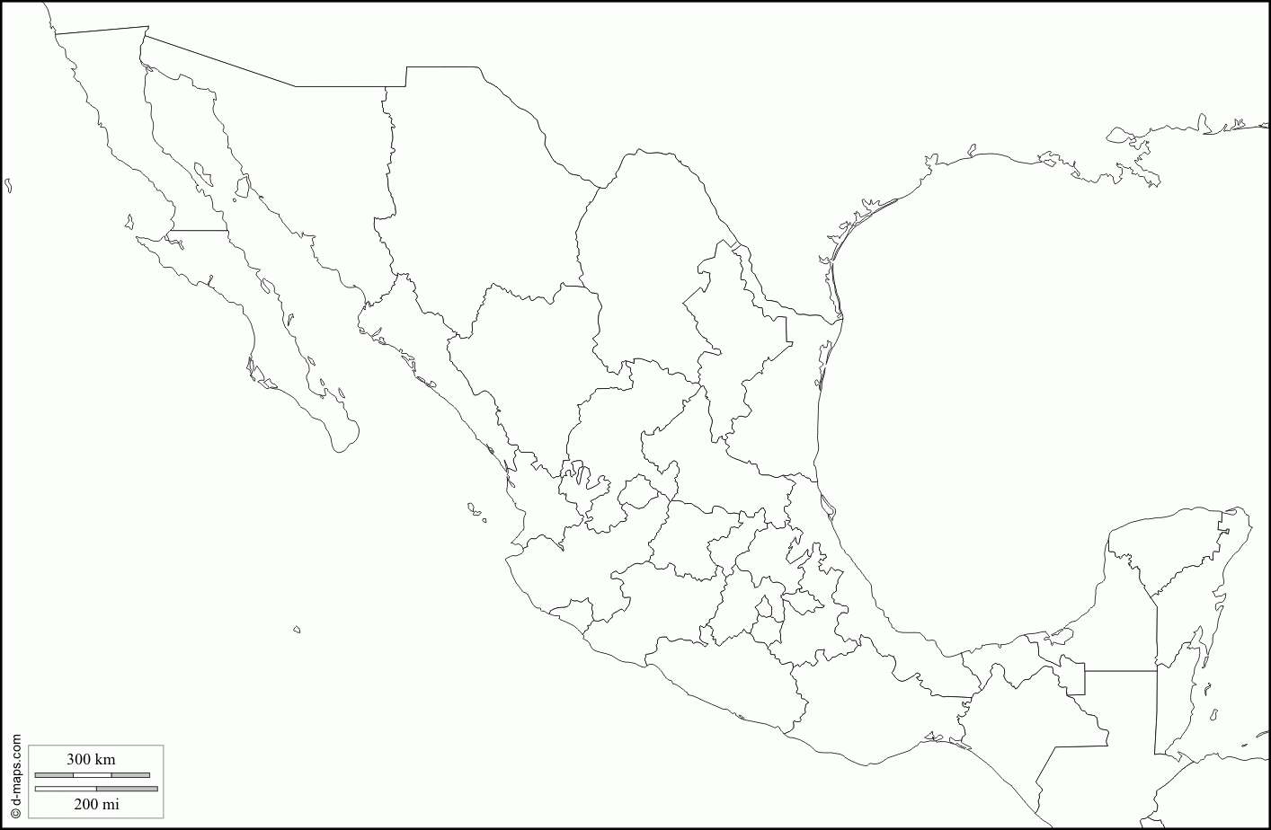 Blank Map Of Mexico Coloring Home