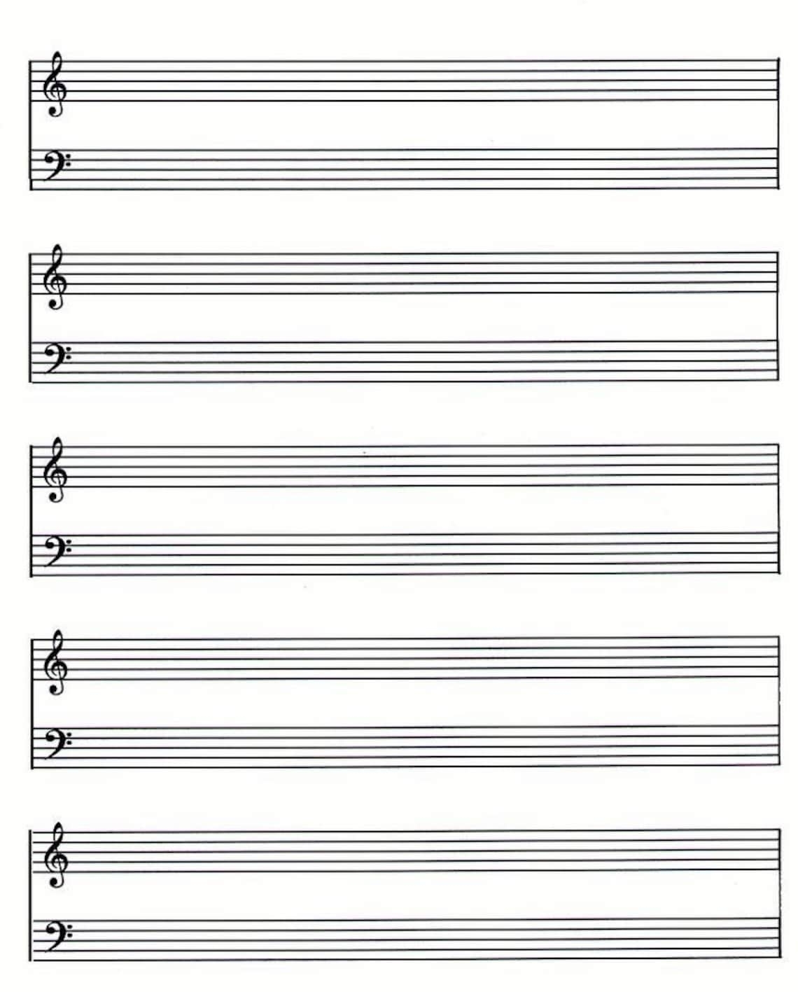Blank Score Template Sheet Music Piano Etsy