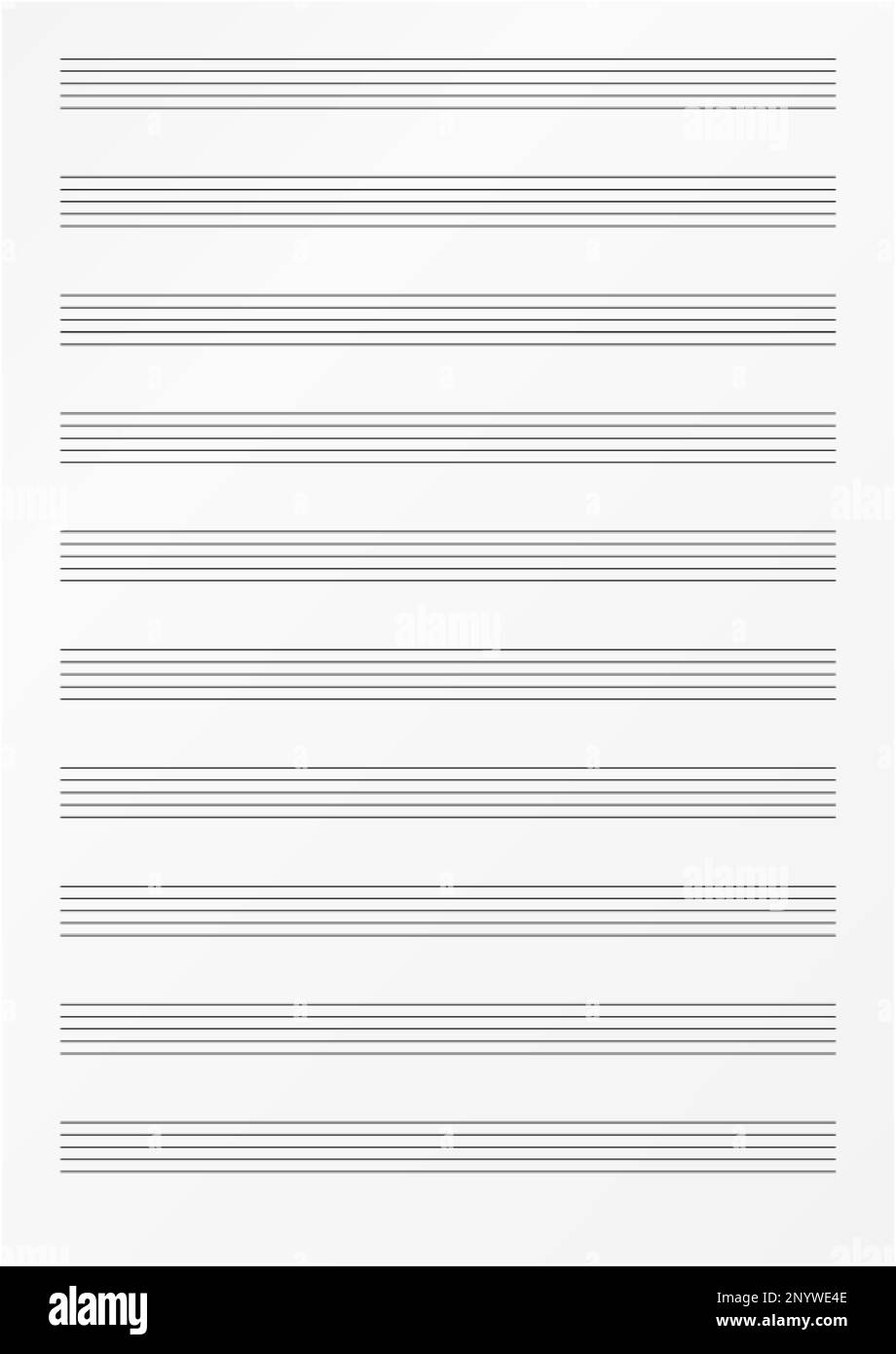 Blank Sheet Music Page Template Empty Music Folio Page Stock Vector