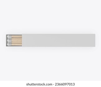 Blank Slim Match Box Template 3d Stock Illustration 2366097013 