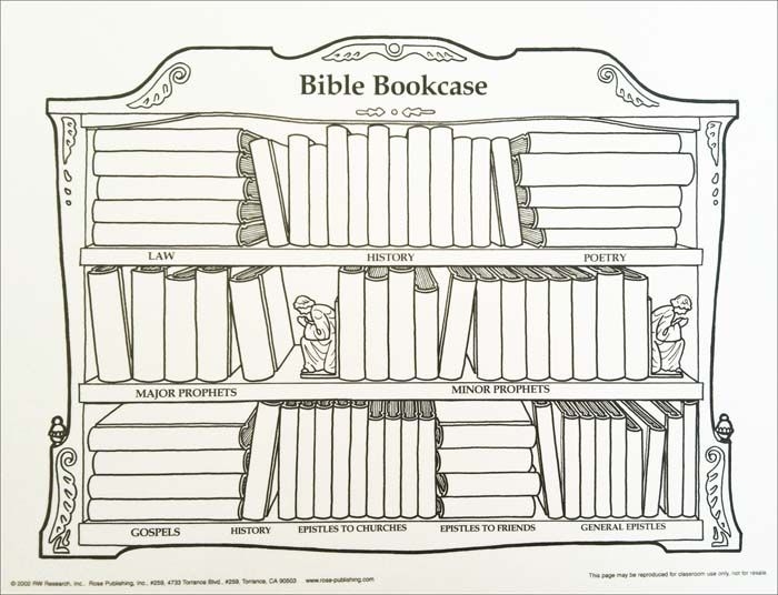 Books Of The Bible Bookcase Printable Printable Word Searches