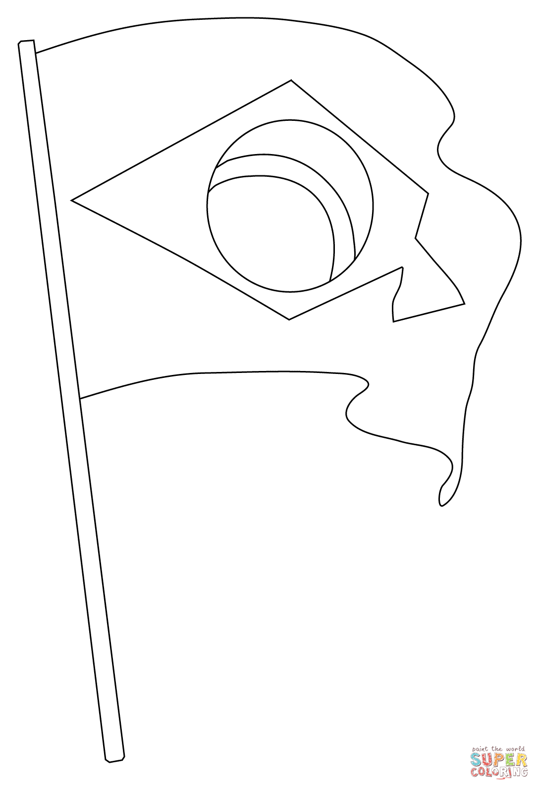 Brazil Flag Coloring Page Coloring Home