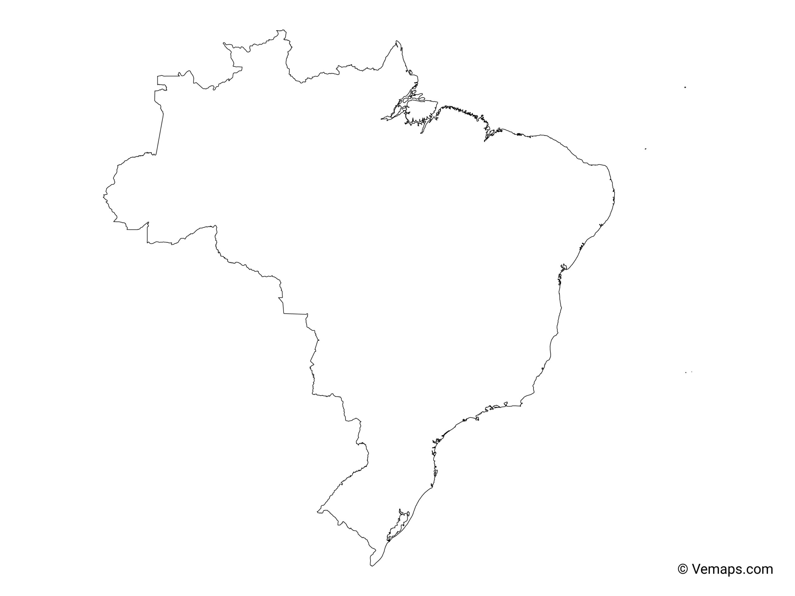 Brazil Outline Map Free Printable Map Map Outline Brazil Map Images