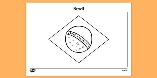 Brazilian Flag Coloring Pages Learny Kids