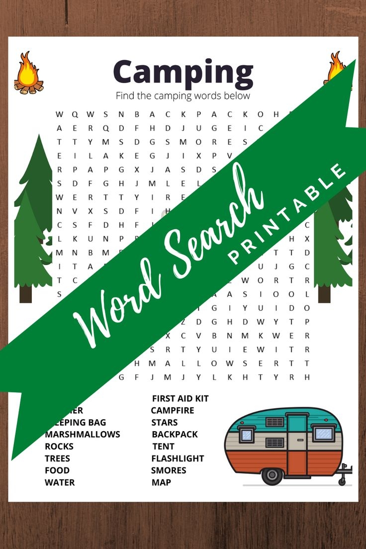 Camping Word Search Camping Games For Kids Camping Word Find Summer
