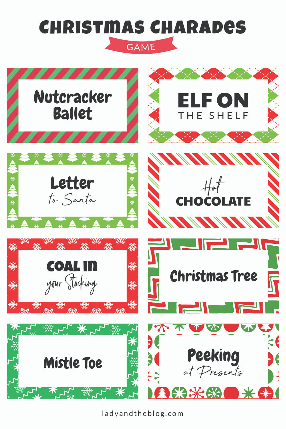 Christmas Charades Party Game Free Printable For The Holiday Christmas Charades Party Game Free Printable For The Holiday