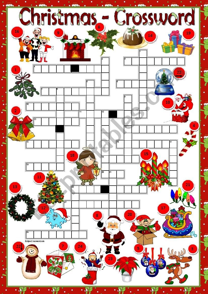 CHRISTMAS CROSSWORD ESL Worksheet By Macomabi