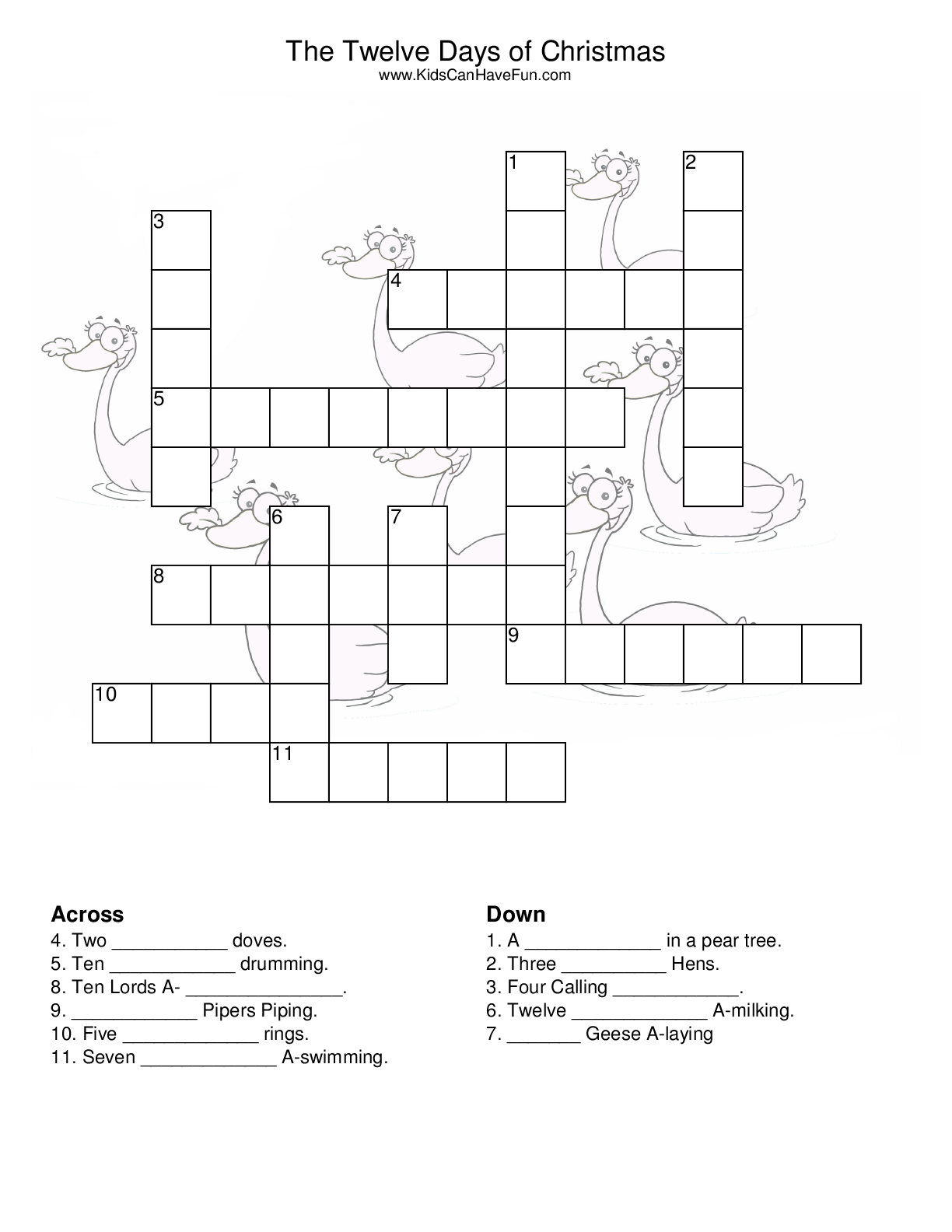 Christmas Crosswords Printable