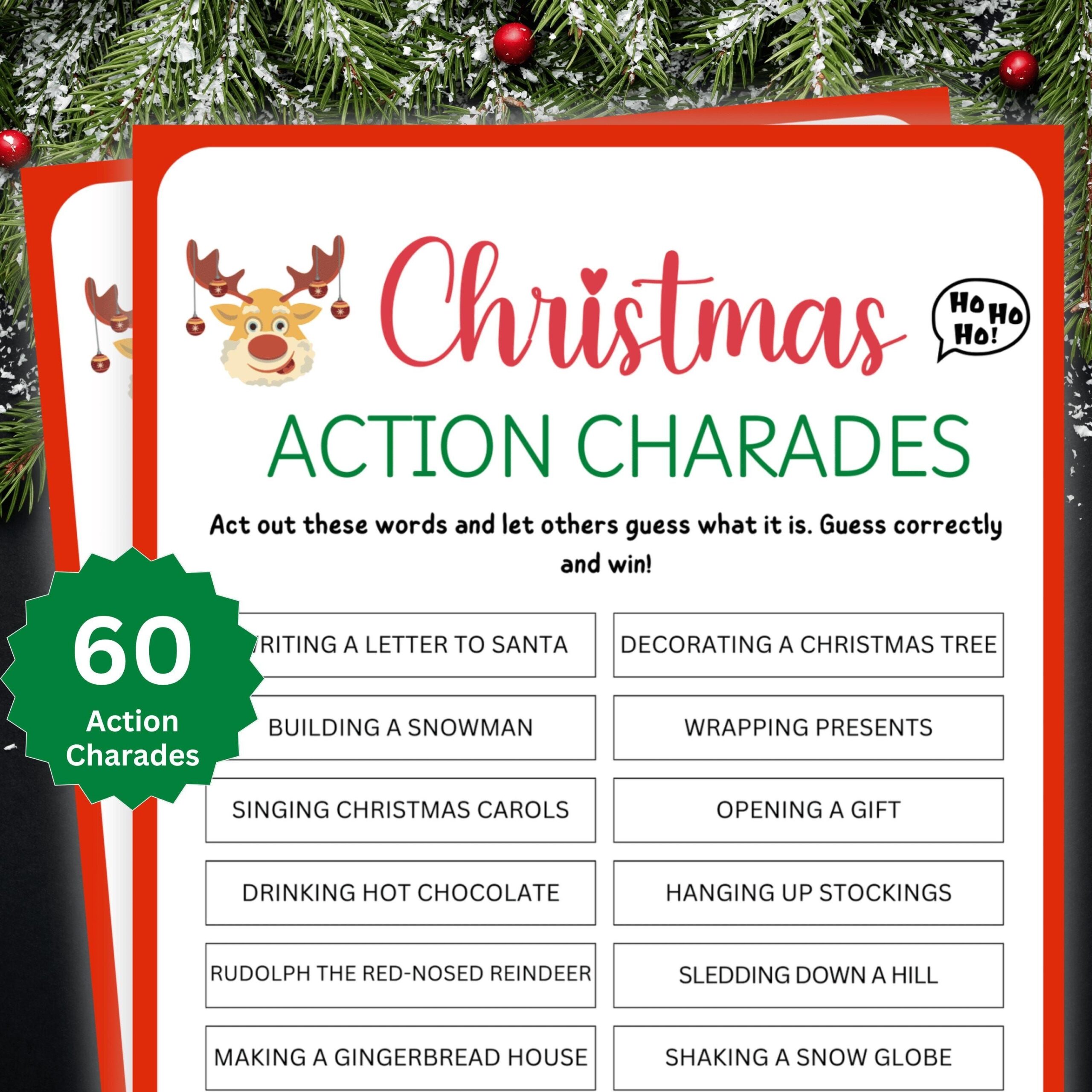 Christmas Games Charades Printable Christmas Party Games Christmas 